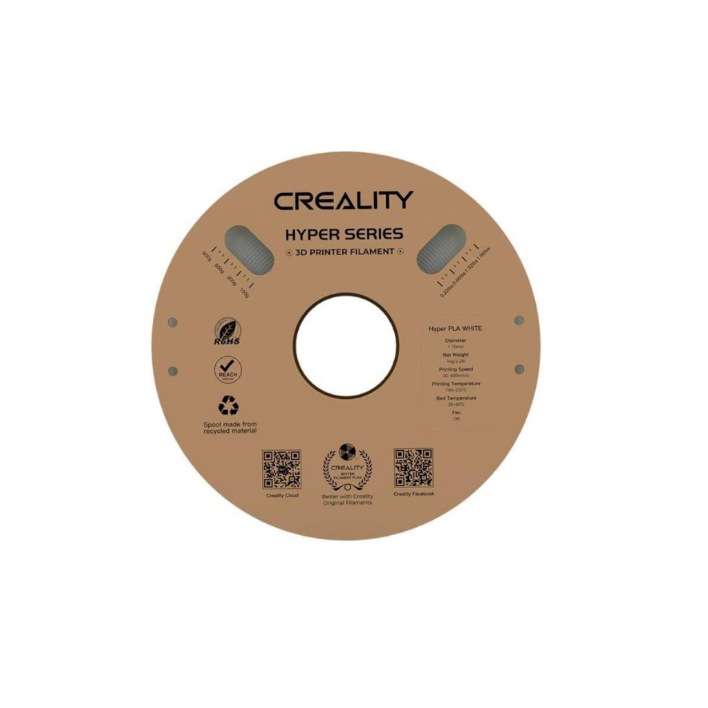 Filamento PLA Branco Creality Hyper Series 1KG Original