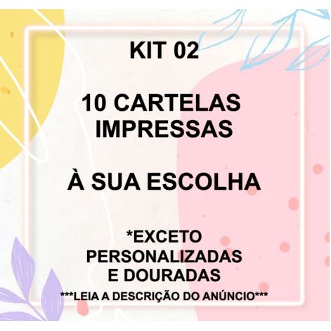 Kit Cartelas Impressas Para Resina Epoxi Variadas A Sua Escolha