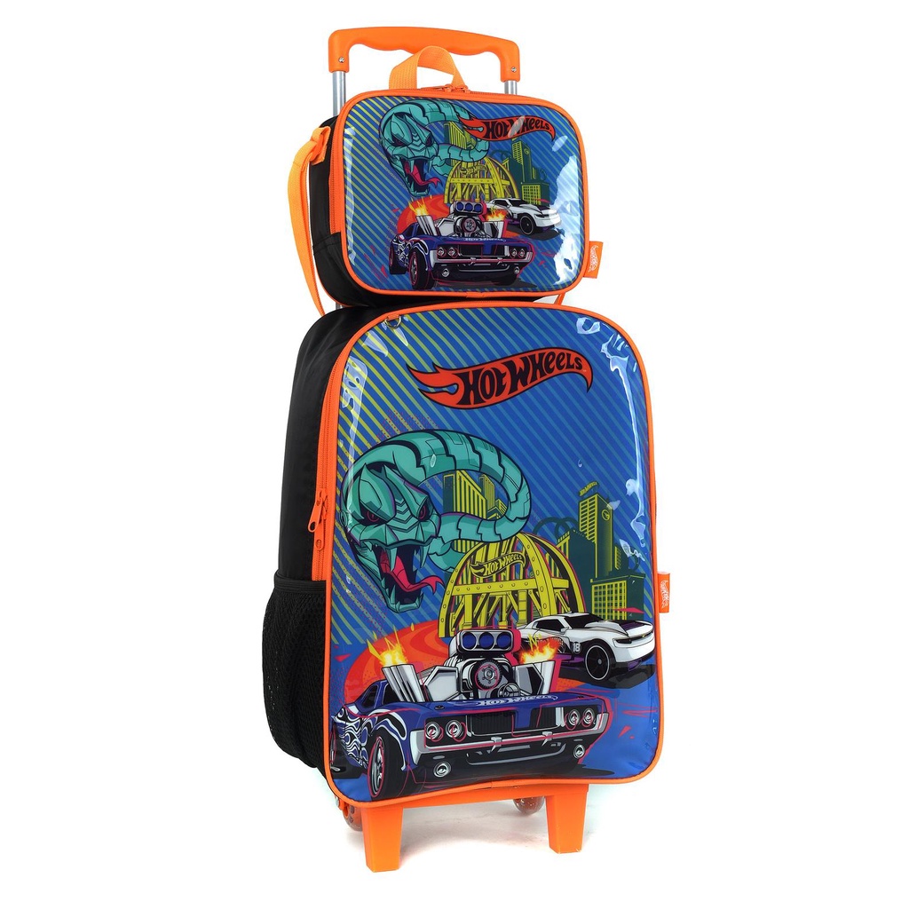 Kit Mochila Rodinhas Lancheira Hot Wheels Preto Shopee Brasil
