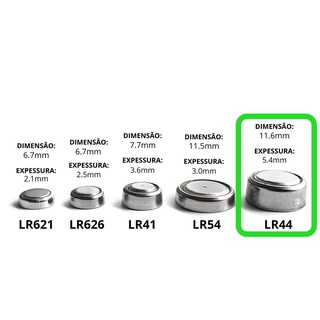 30 Pilhas 3 Cartela Baterias Lr44 A76 Ag13 Pilha Alcalina Elgin