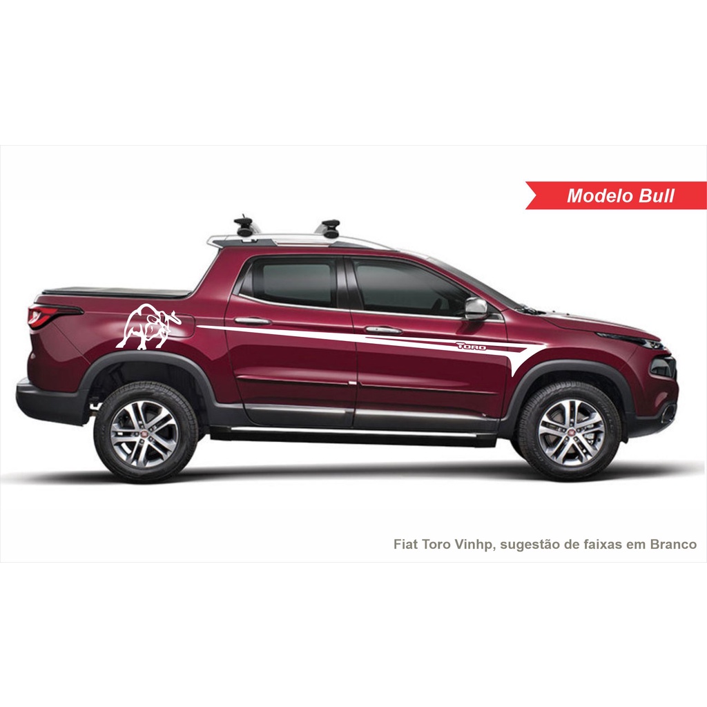 Faixa Lateral Adesivo Fiat Toro Mod Bull Freedom Volcano Ultra