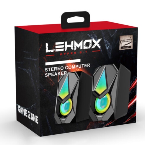 Caixa De Som Para Computador Gamer Led Rgb P Usb Para Pc Lehmox