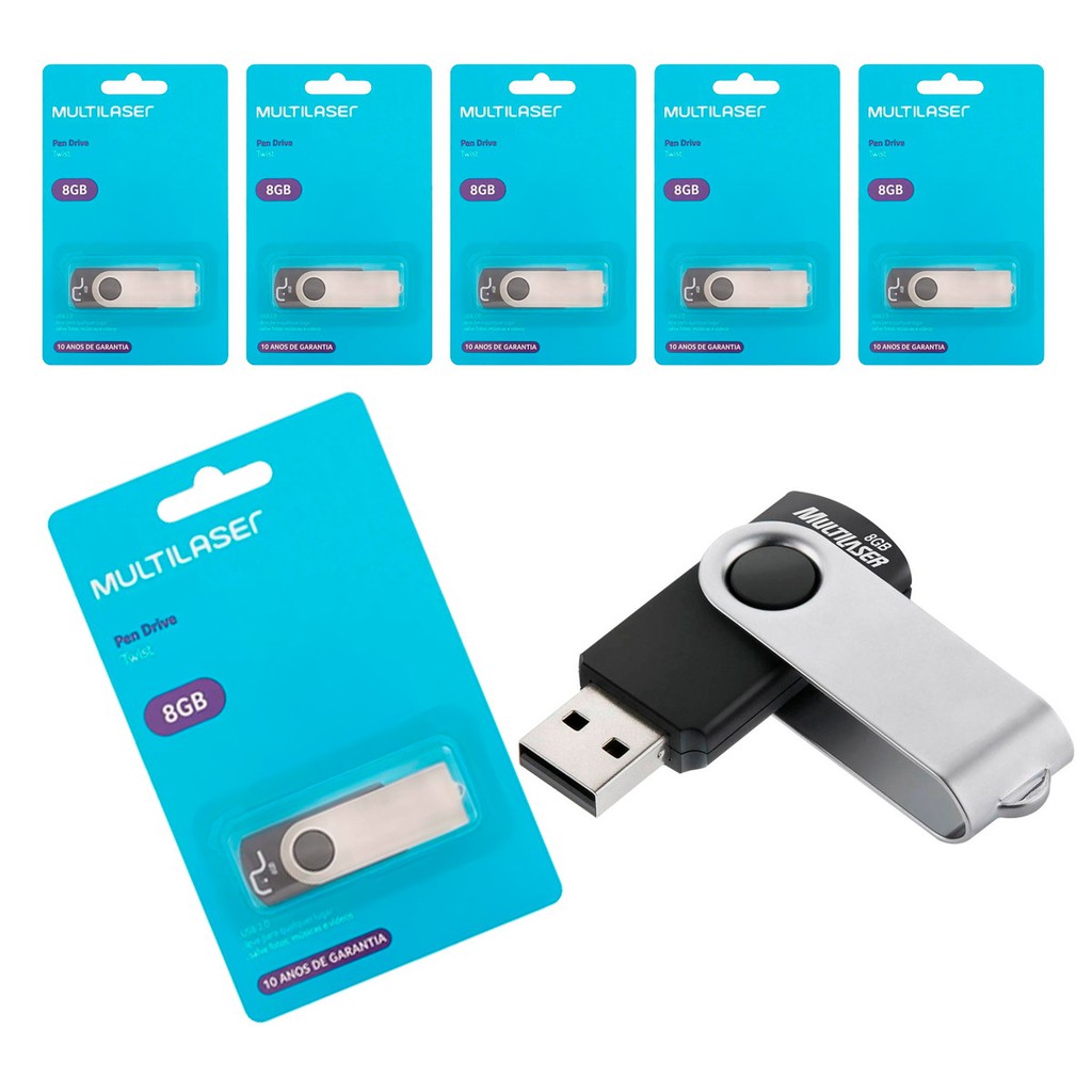 Pen Drive Multilaser Original Lacrado USB TWIST Envio IMEDIATO Shopee