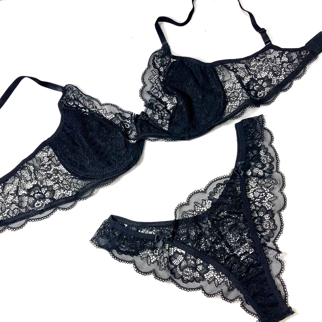 Conjunto Lingerie De Renda Aro E Sem Bojo Shopee Brasil