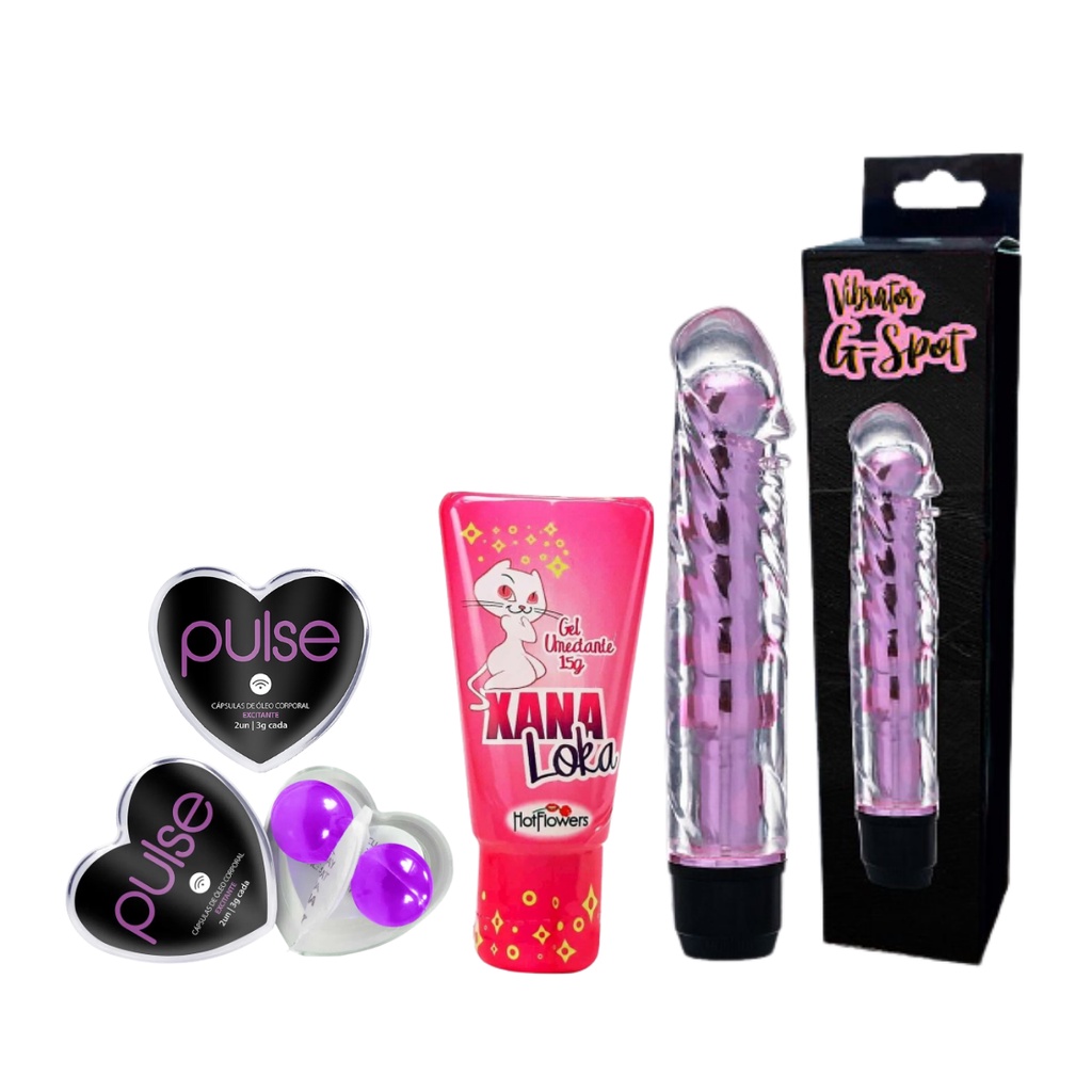 Kit Sex Shop Vibrador De Silicone Capa Texturizada Xana Loka