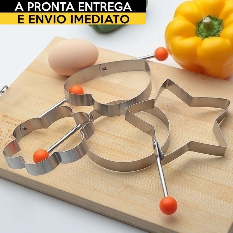 Molde Para Ovo Frito Forma Omeleteira Panqueca Em A O Inox C Haste