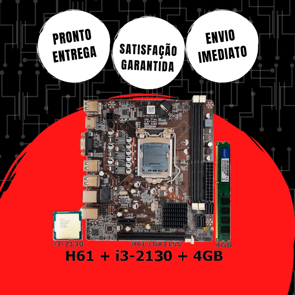 Kit Placa M E H Lga Gb Ram Intel Core I Ghz