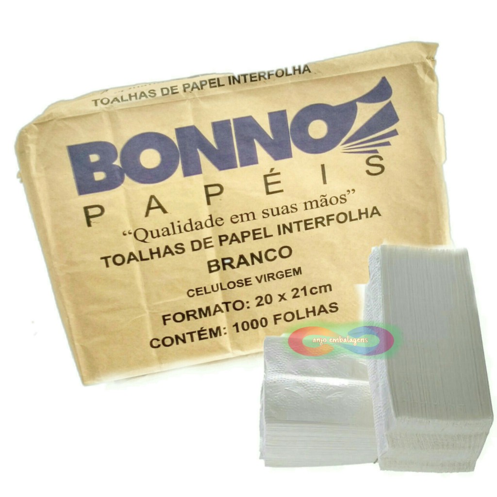 Papel Toalha Interfolha Branco Celulose Para Banheiro X Cm Pacote