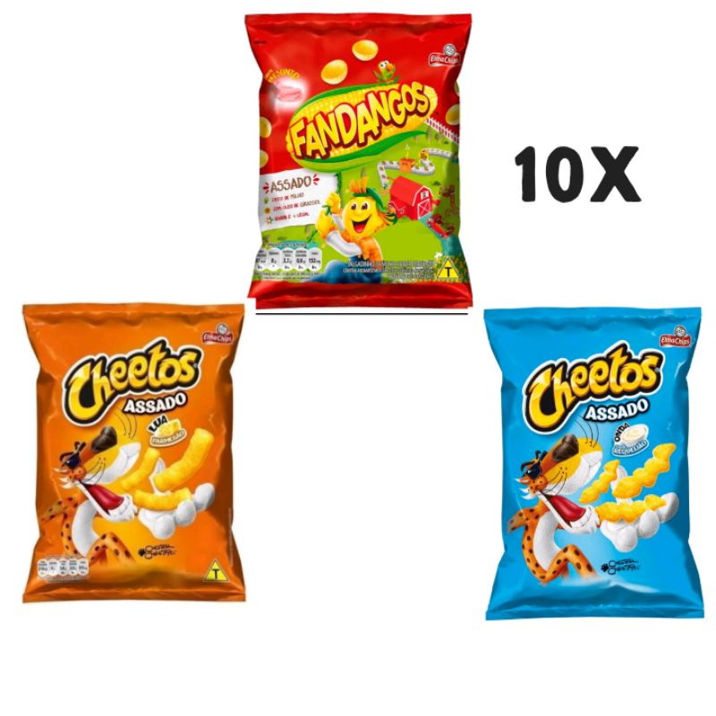 Kit Mini Salgadinhos Cheetos Lua Cheetos Onda Fandangos Sortidos