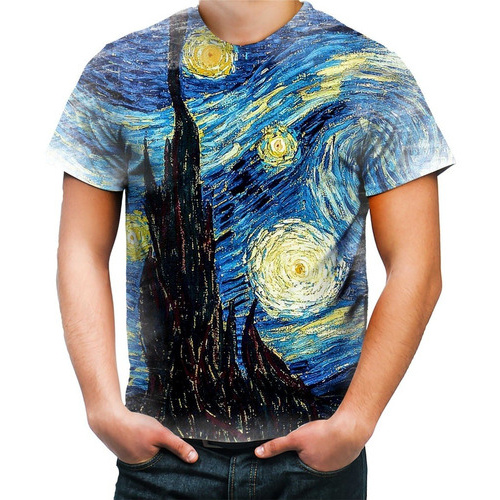 Camiseta Camisa Van Gogh A Noite Estrelada Autorretrato Hd 4 Shopee