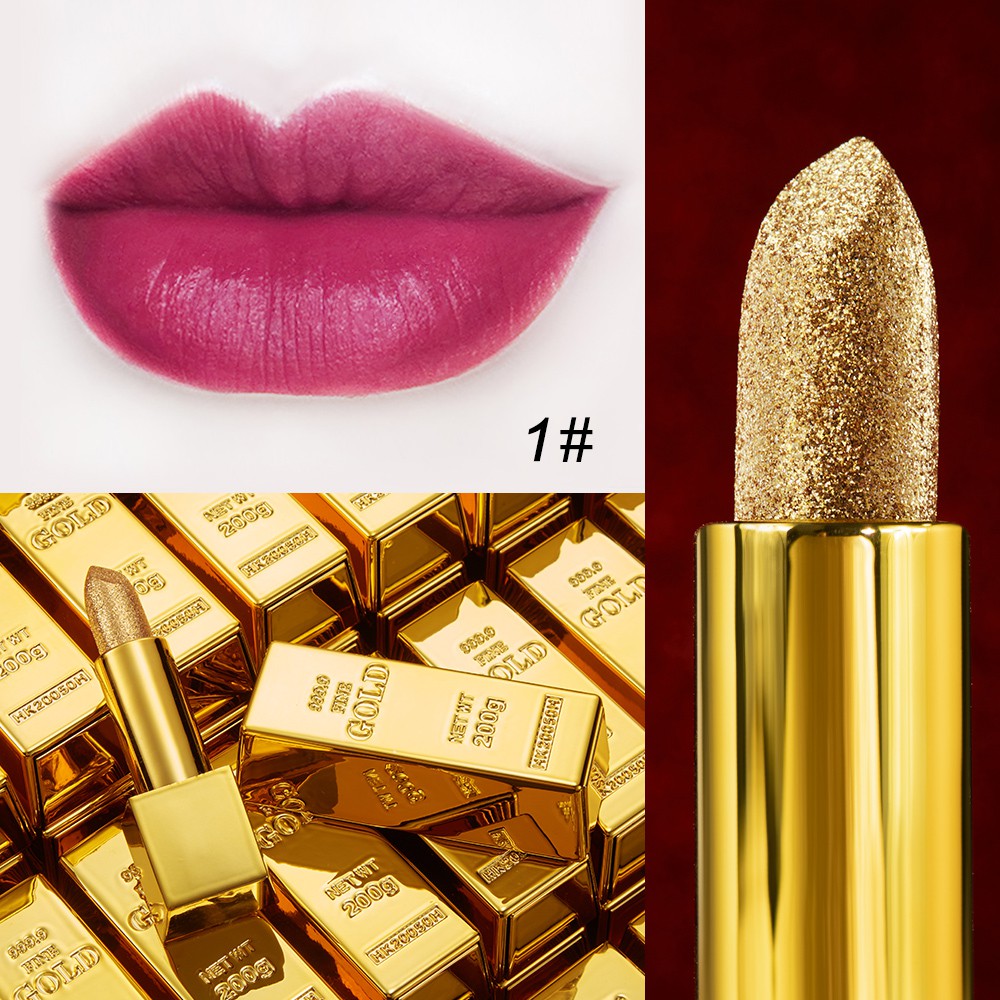 Ibcccndc Batom Dourado 6 Cores Glitter Gloss Labial Nude