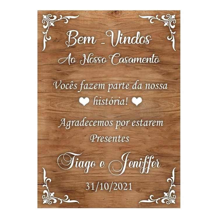 Placa Decorativa Bem Vindos Ao Nosso Casamento Mdf Shopee Brasil