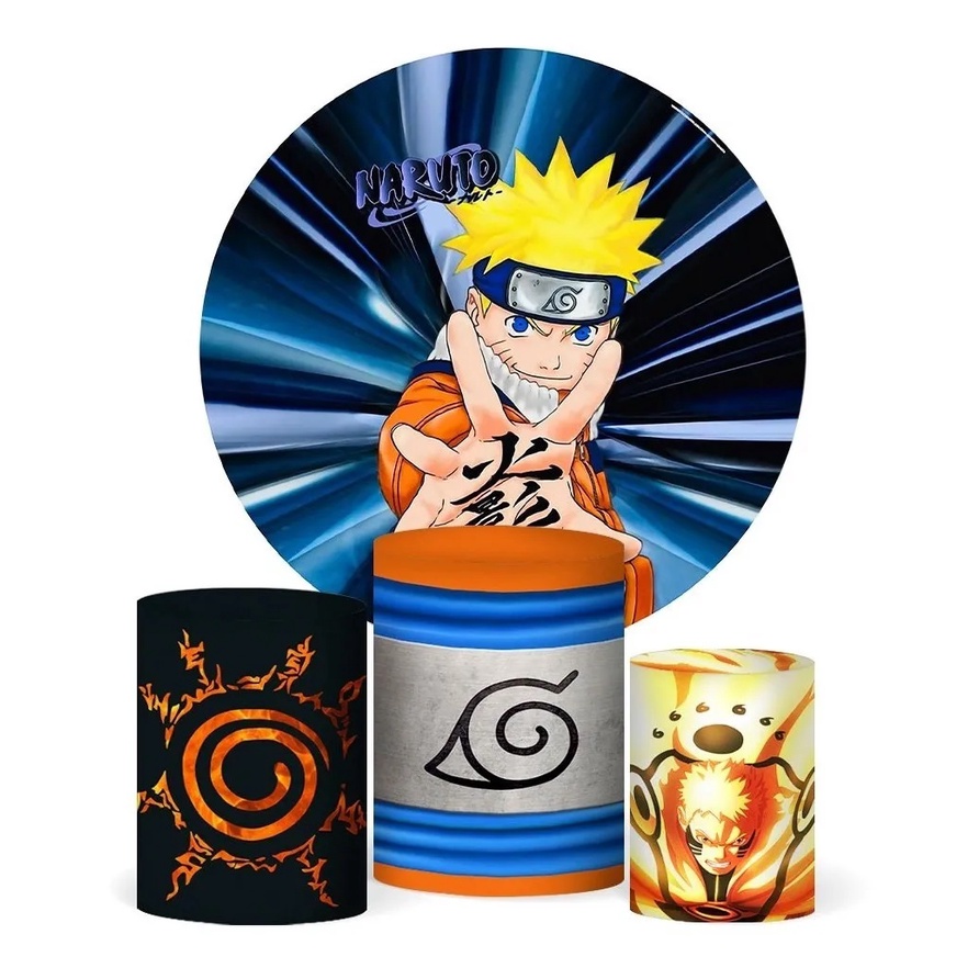 Naruto Trio Capa Cilindros Painel Sublimado Veste F Cil C El Stico