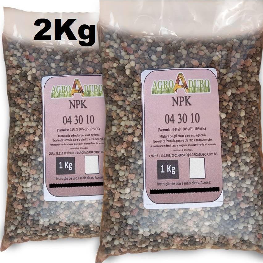 Fertilizante Npk 04 30 10 2Kg Adubo Completo Rico Em P Shopee Brasil