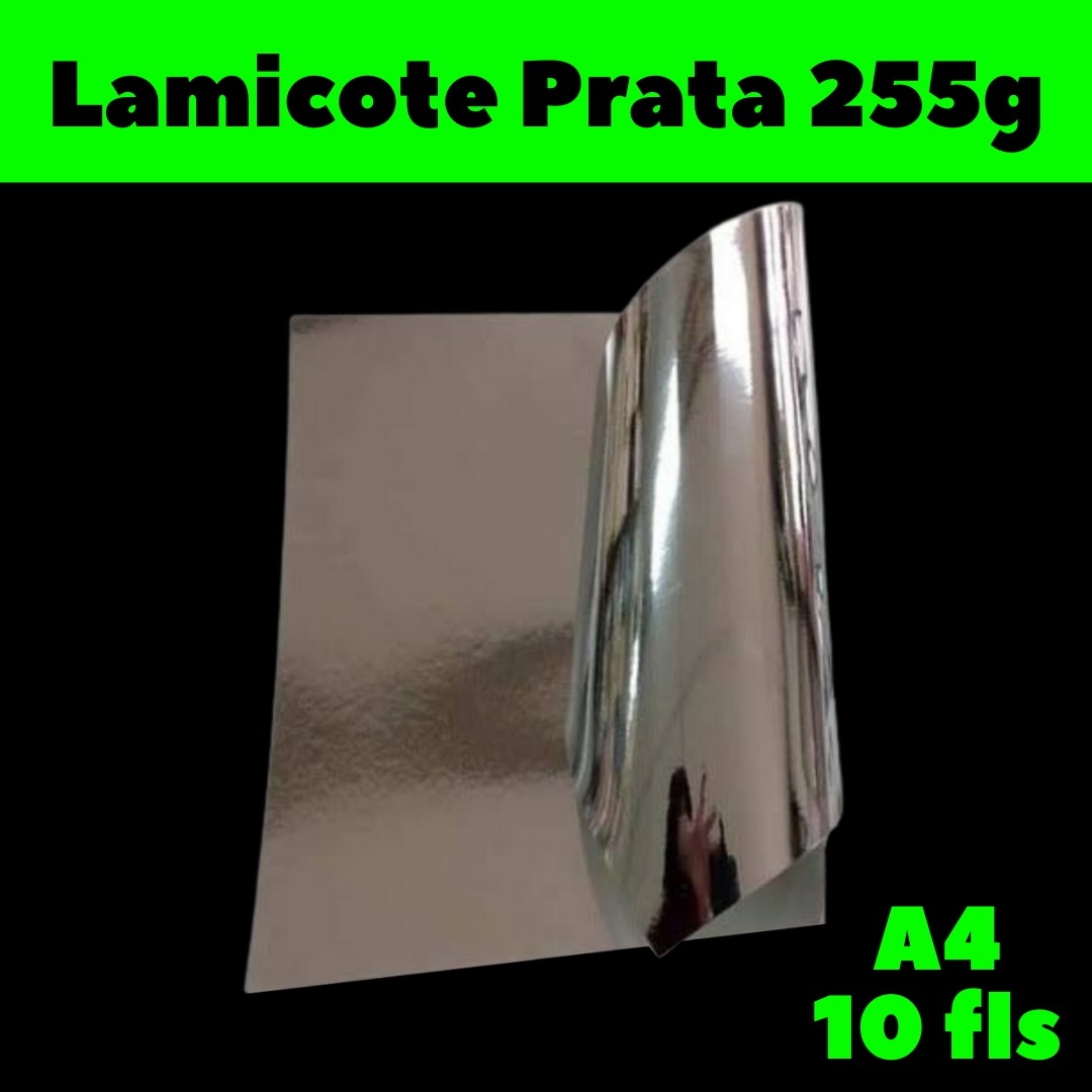 Papel Lamicote Prata 255g 10 Fls A4 O Melhor Do Brasil Para Topo De