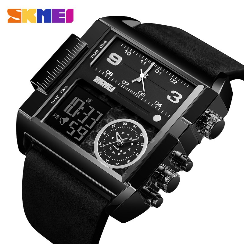SKMEI Homens Marca De Moda Relógios LED Digital Alarme 30M Zona Relógio De Quartzo Dos À Prova Dágua Militar Cronógrafo
