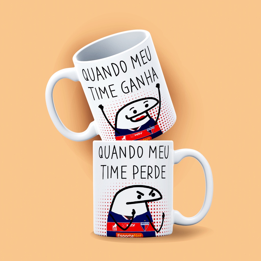 Caneca Meme Flork Meu Time Quando Ganha Porcelana 325ml WECASE