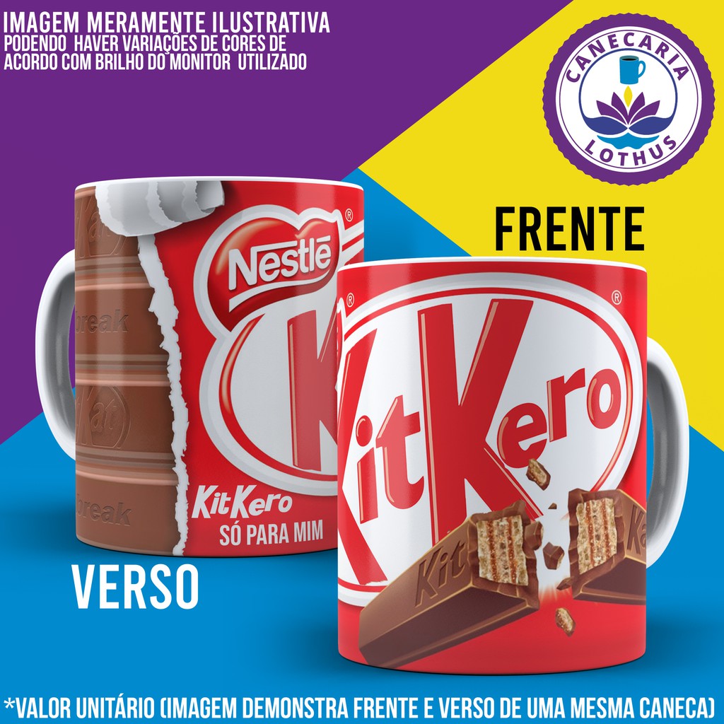 Caneca Personalizada Chocolate Pascoa 1 Kit Kat Kit Kero Nestle