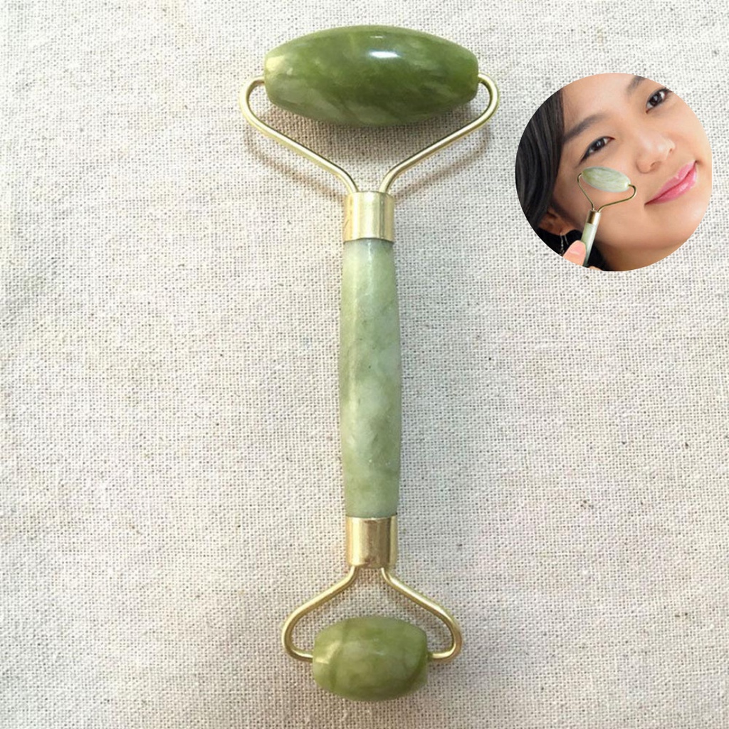 Rolo Massageador Facial Pedra Quartzo Rosa Jade Antirrugas Shopee Brasil