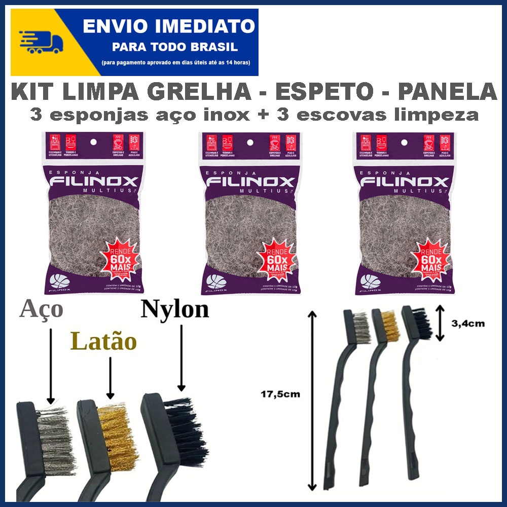 Kit Para Limpar Grelha De Churrasqueira Espetos Churrasco Grill