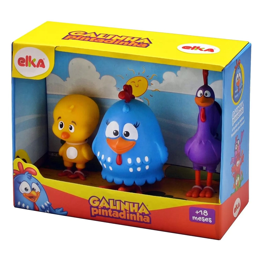 Galinha Pintadinha Bonecos Vinil 15cm 1128 Elka Shopee Brasil