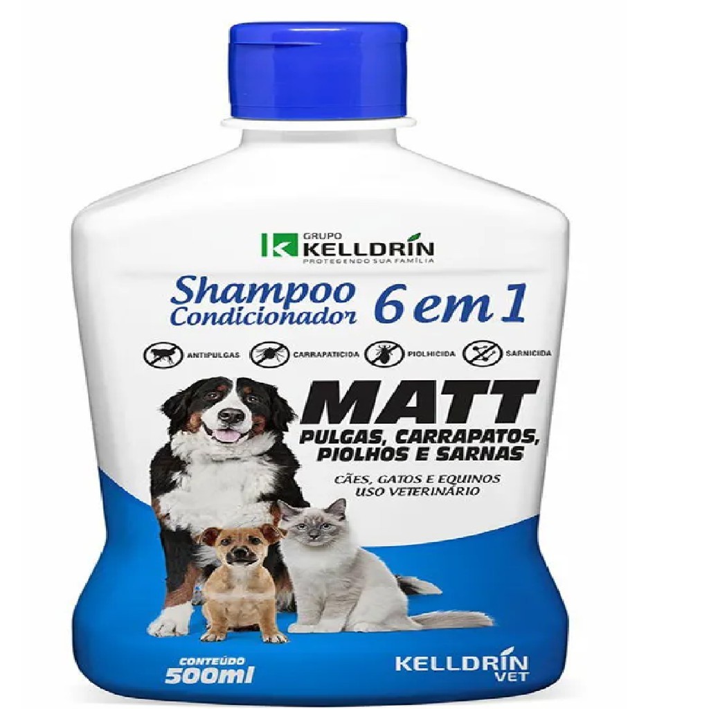 Shampoo E Condicionador Em Kelldrin Matt Pulgas Carrapatos