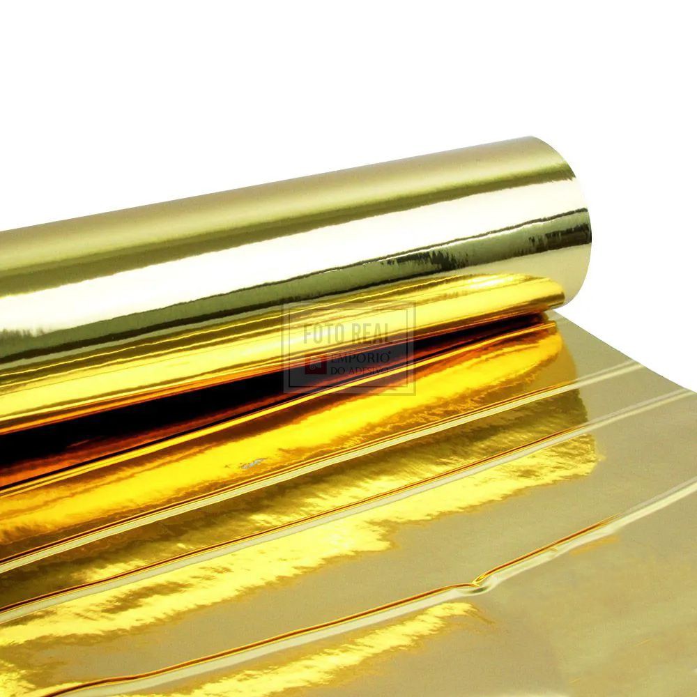 Adesivo Plotter Para Envelopamento Metallic Gold Ouro Cromado Dourado