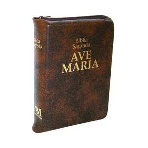 Bíblia Ave Maria de Bolso com Zípper: Zíper - Marrom