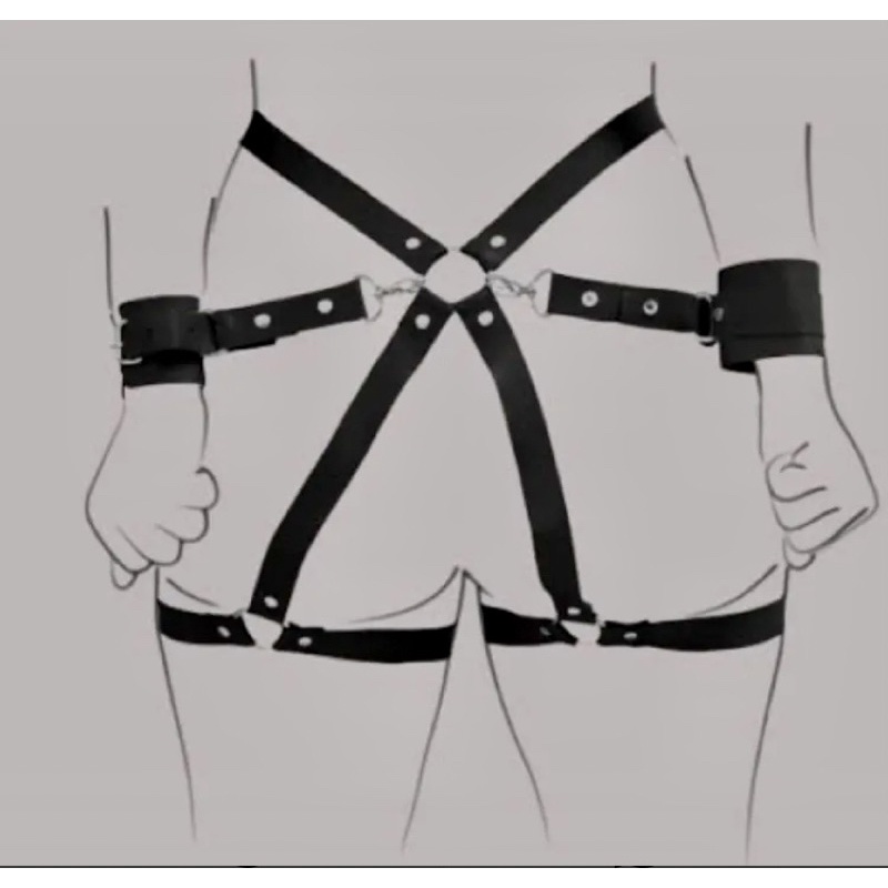 Harness Arreio Para Cintura Algema Vermelho Bdsm Fetiche Da Hot