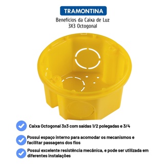 Kit 05 Caixa De Luz Octogonal 3x3 Fms Embutir Tramontina Shopee Brasil