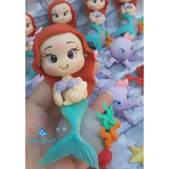 Ariel Sereia Apliques Em Biscuit Shopee Brasil