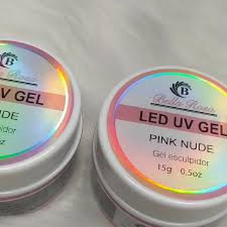 Gel Bella Rosa 15g Nude Ou Pink Nude Ou Branco Para Alongamento De