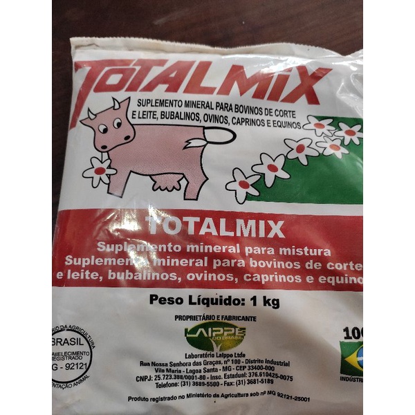 Totalmix Suplemento Mineral 1KG Para Bovino De Corte E Leite Shopee