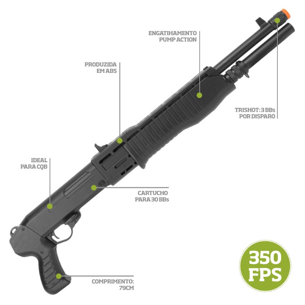 Escopeta Shotgun Airsoft Double Eagle M Mola Spring Multishot Mm