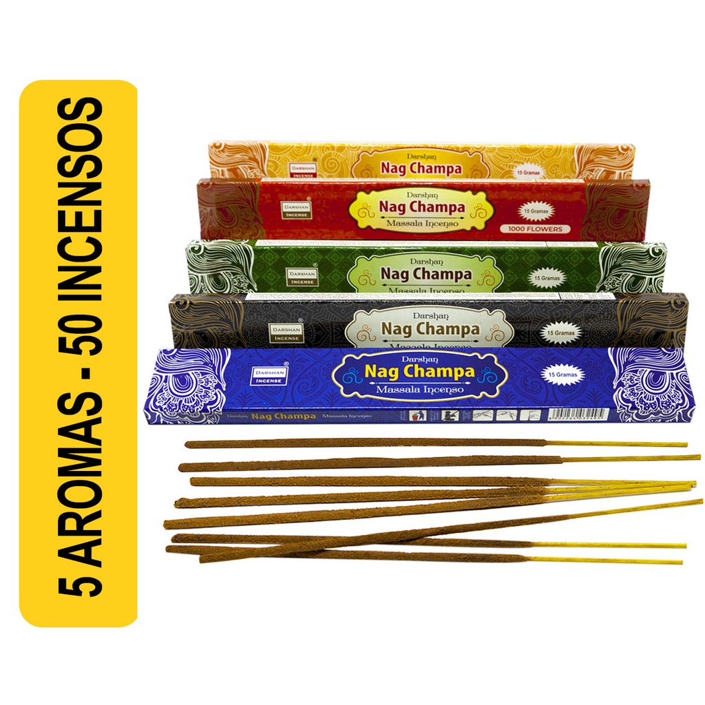 Incenso Massala Nag Champa Darshan Mix Aromas Deliciosos Escorrega