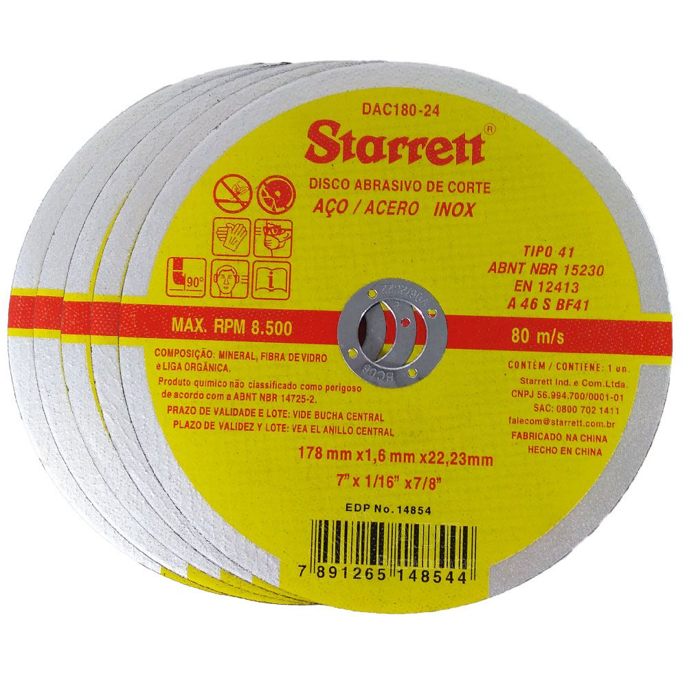 Disco De Corte Inox Starrett Kit Unidades Shopee Brasil