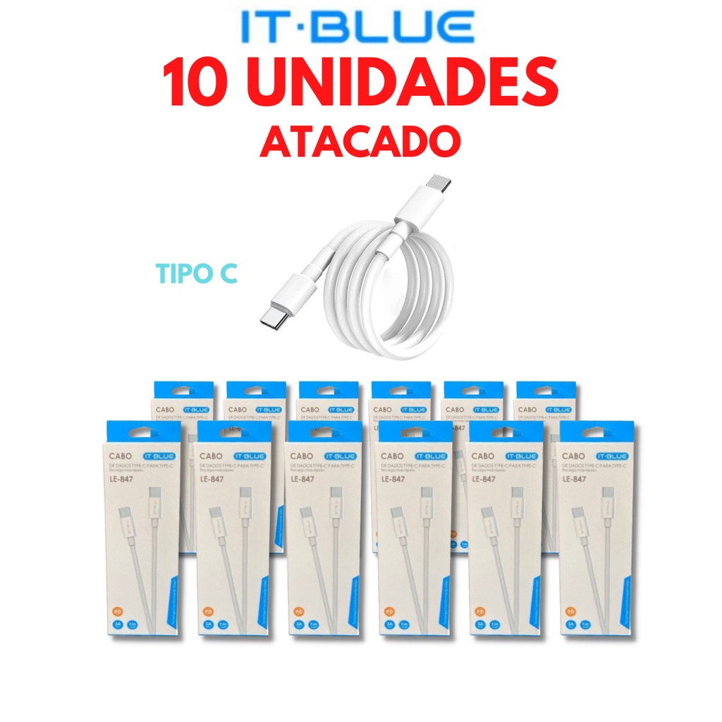 Cabo Tipo C Para Tipo C Duplo Pd Usb Turbo A Metro Na Caixa Kit