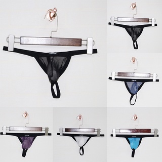 Men GString Underwear Mesh TBack Briefs Sexy Micro Bikini Breathable