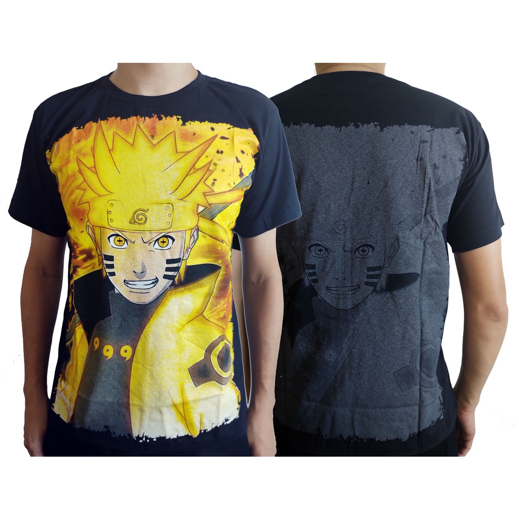 Camiseta Anime Naruto Modo Kurama Camisa Preta Unissex Shopee Brasil