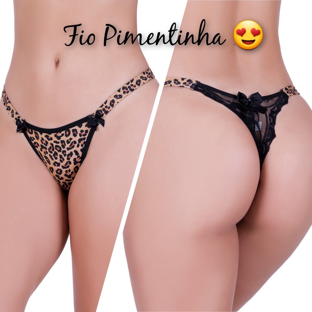 Kit 5 Calcinhas Fio Dental Sexy Lingerie Sensual Tanga Pimentinha