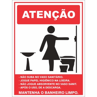 Placa Aten O Mantenha O Banheiro Limpo Feminino Shopee Brasil