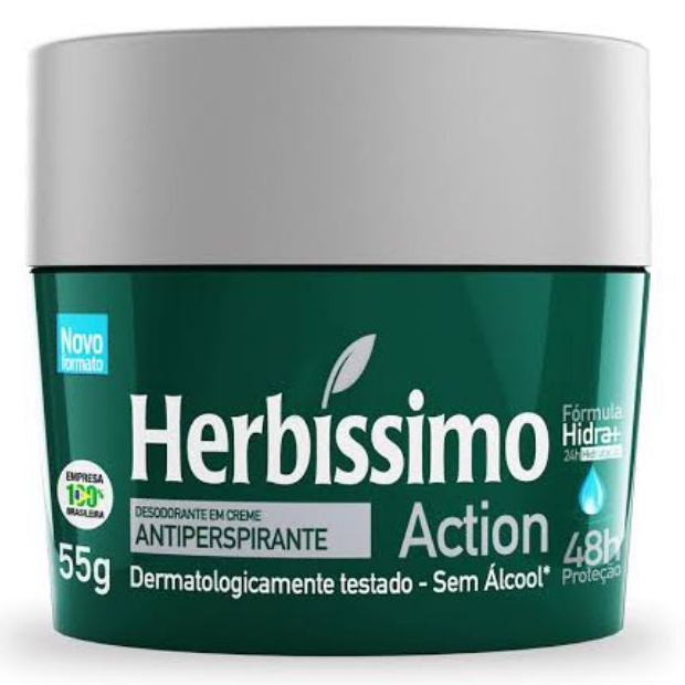 Desodorante Creme Antitranspirante Action Herbissimo 55g