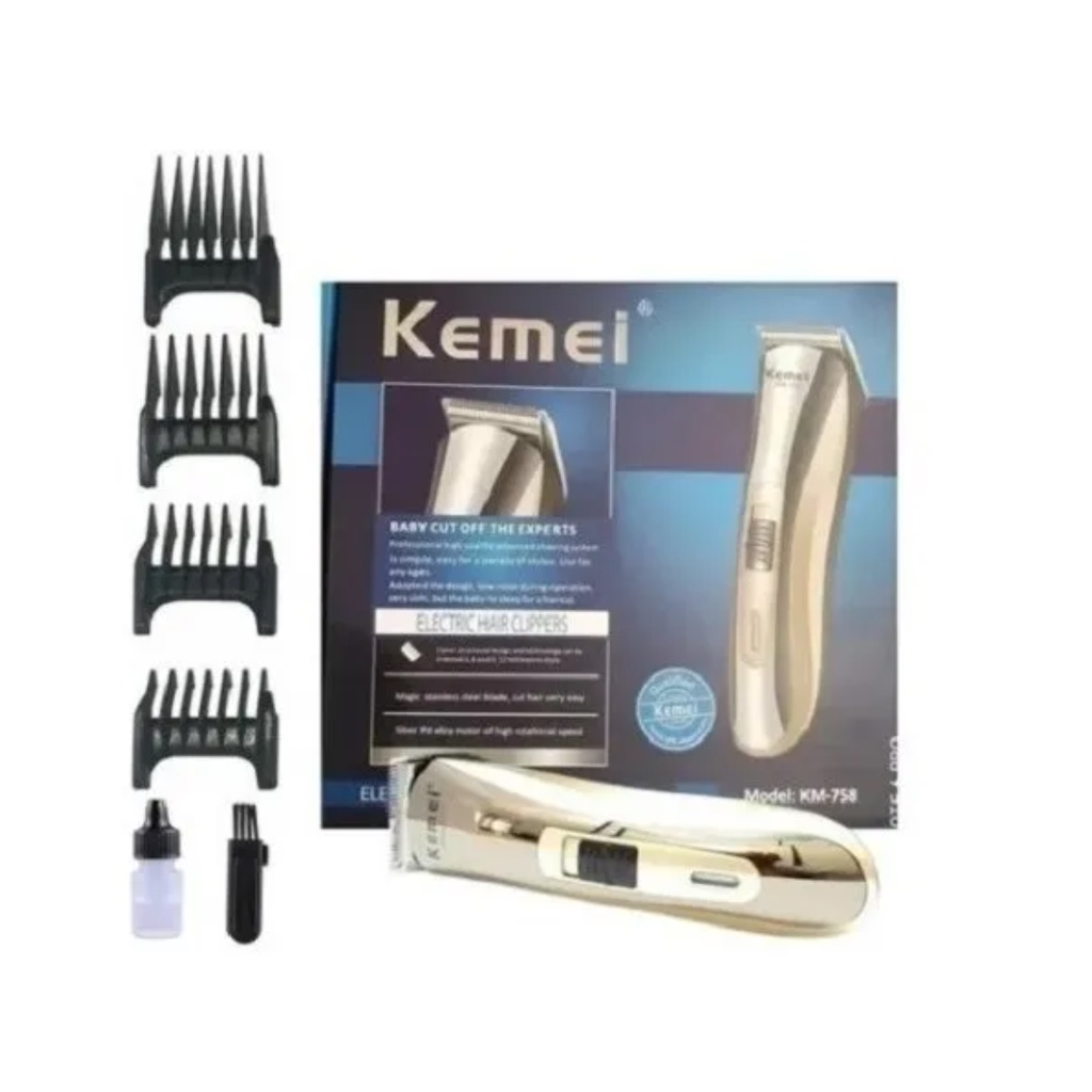 Maquina De Cortar Cabelo E Barba Sem Fio Kemei Modelo Km 758 Shopee