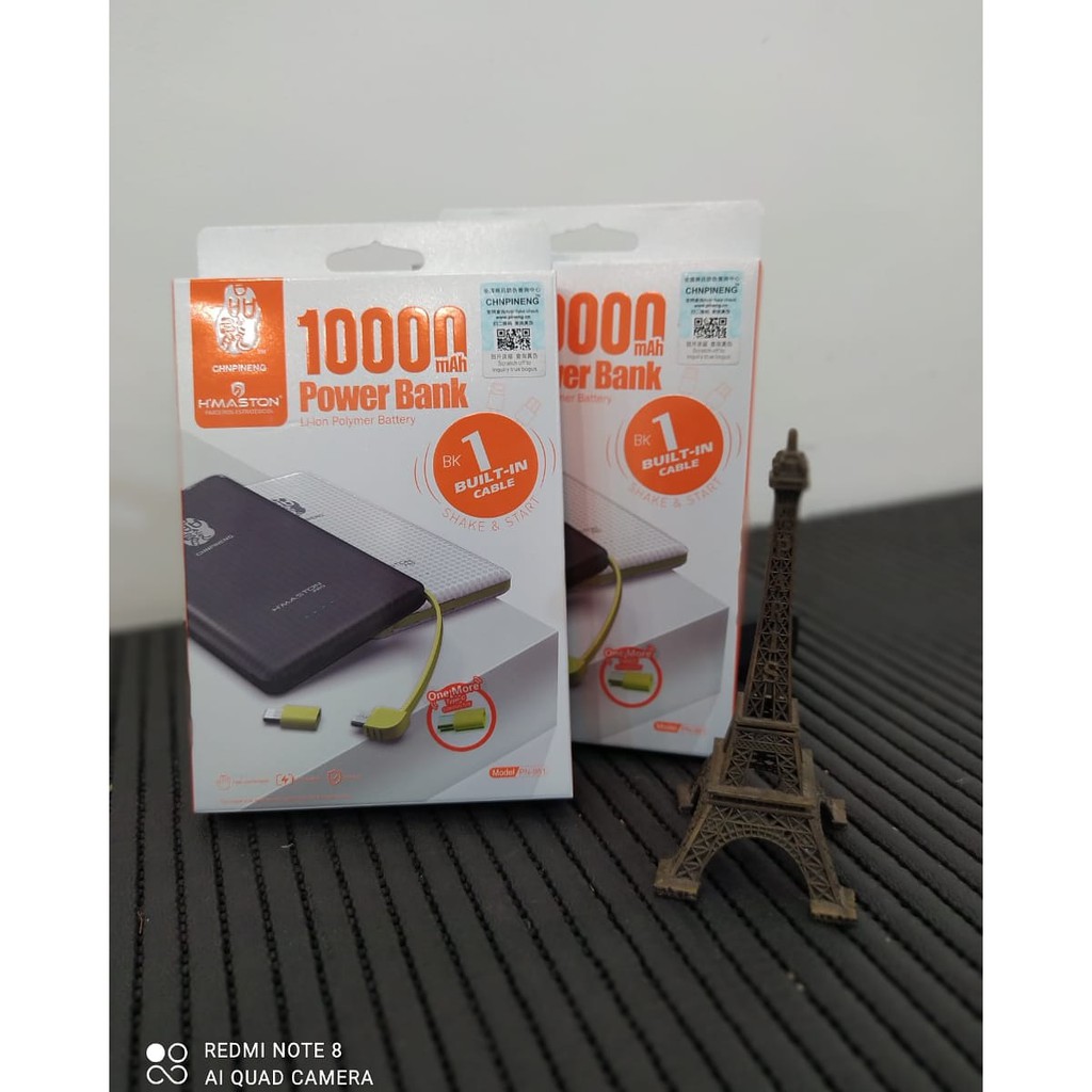 Carregador Portátil Power Bank 10 000mah Hmaston Original Pn Shopee