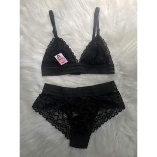 Conjunto Lingerie Sem Bojo Calcinha Soutien Renda Modinha Romance