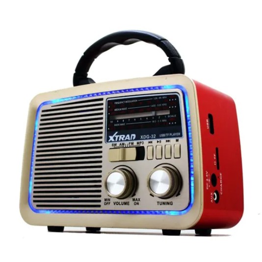 Rádio Retro Vintage Bluetooth Recarregável Caixa De Som Am Fm Usb Aux