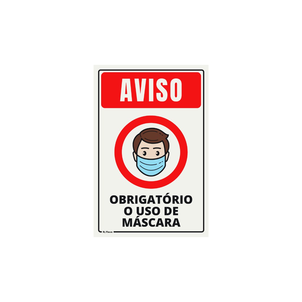 Placa De Sinaliza O Aviso Obrigat Rio O Uso De M Scara X Cm