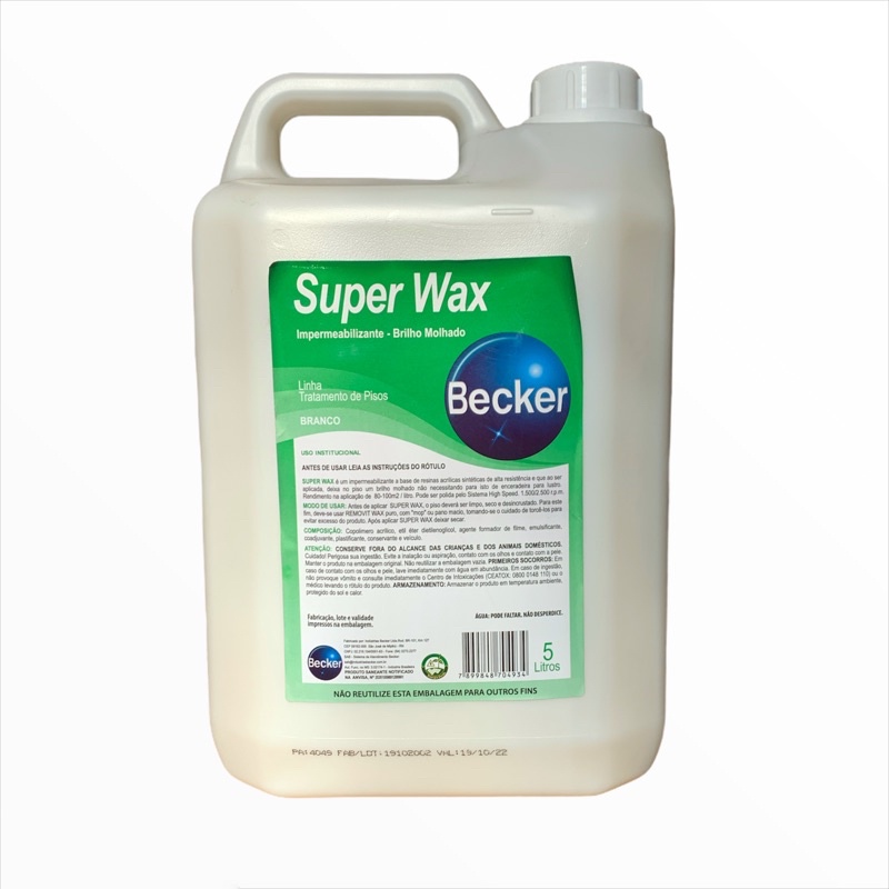 Cera Impermeabilizante Super Wax 5l Brilho Molhado Becker Shopee Brasil