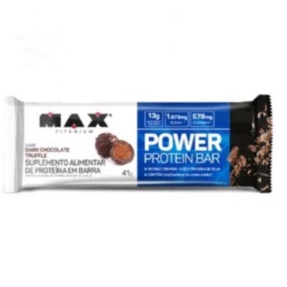 Power Protein Bar 41g Max Titanium Sabor Dark Chocolate Truffle