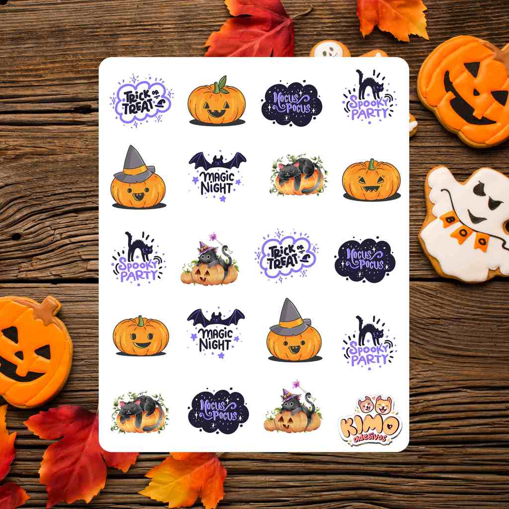 Cartela De Adesivos Halloween Time 12x15cm KIMO ADESIVOS Shopee Brasil